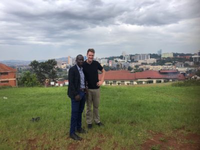 Paul and JH with view on Kampala (capital Uganda)